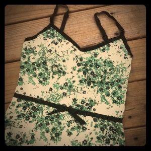 Anthropologie green flower dress